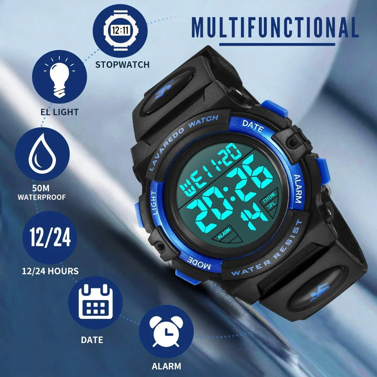 Kids Watch, Boys Sports Digital Waterproof Led Watches with Alarm Stopwatch Wrist Watches for Boy Girls Age 5-7-10-12 Birthday Chriatmas Gift for Kids